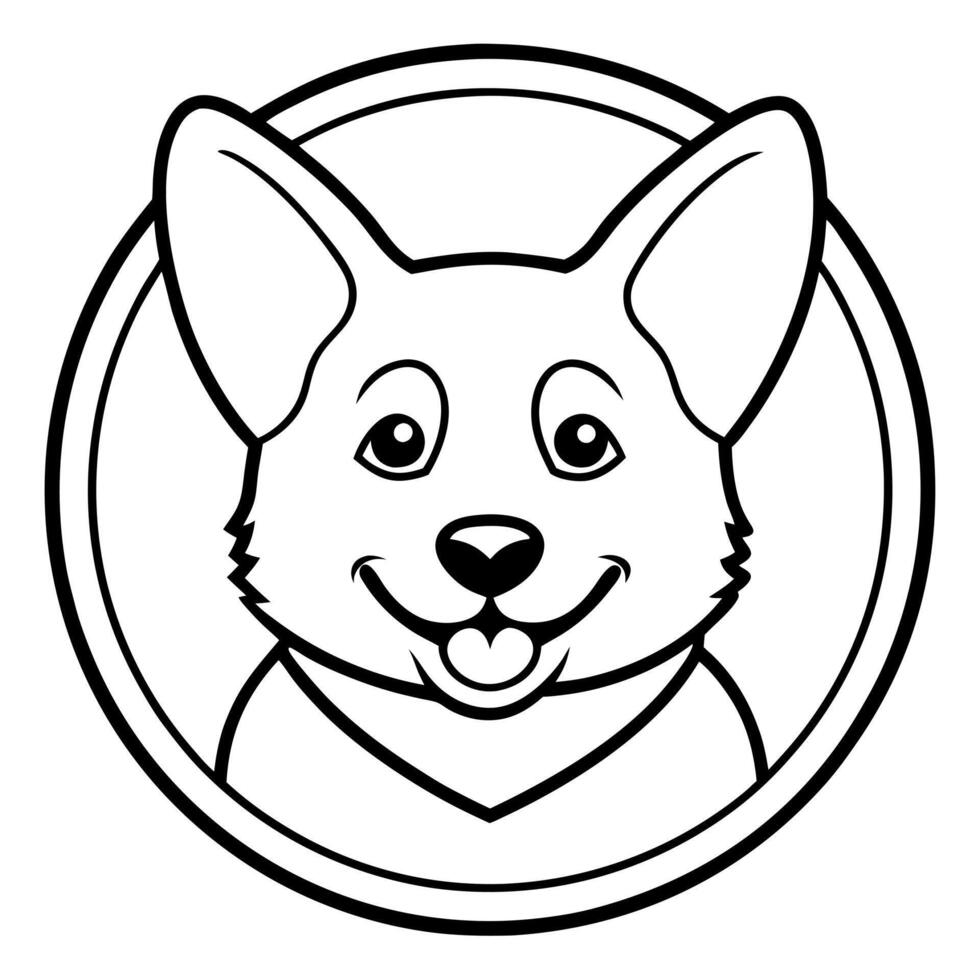 logo for a pet hotel image with corgi face untitled, illustration line art vector
