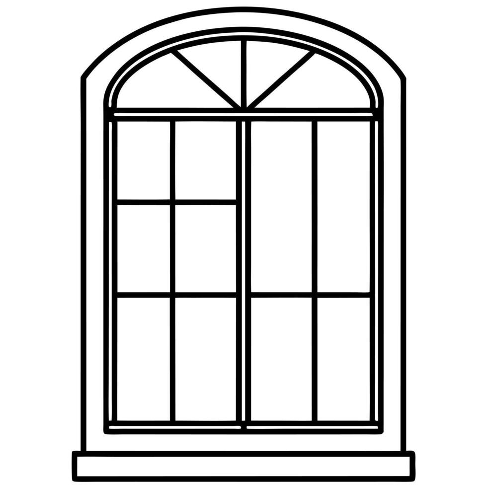 window, illustration line art vector