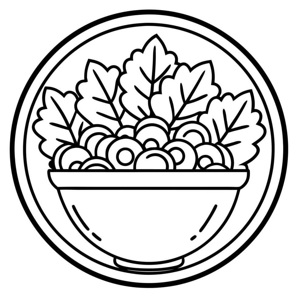 caesar salads icon for fast food related on white background, illustration line art vector