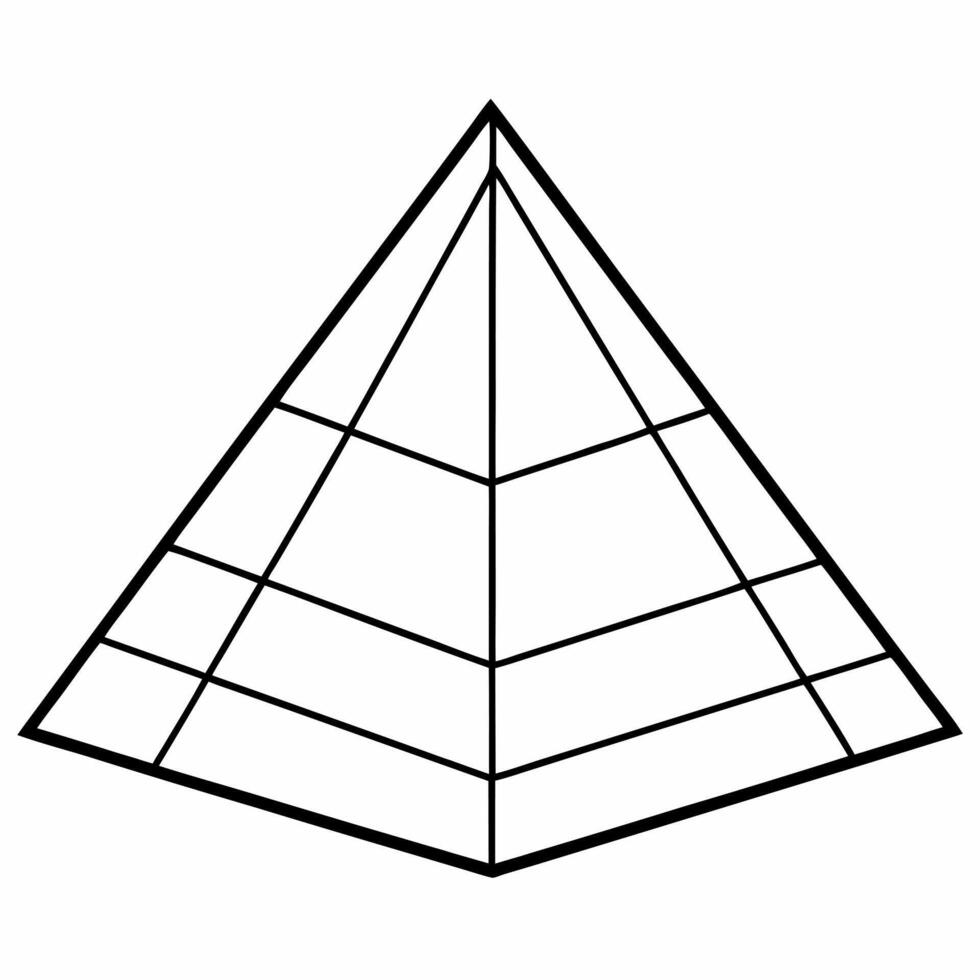 egypt pyramid geometric shape precise drawing, illustration line art vector