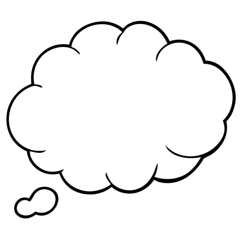 a think cloud, illustration line art vector