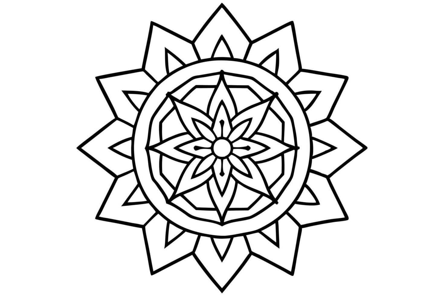 a mandala inspired by the patterns of african textiles, using bold colors and geometric shapes, vector