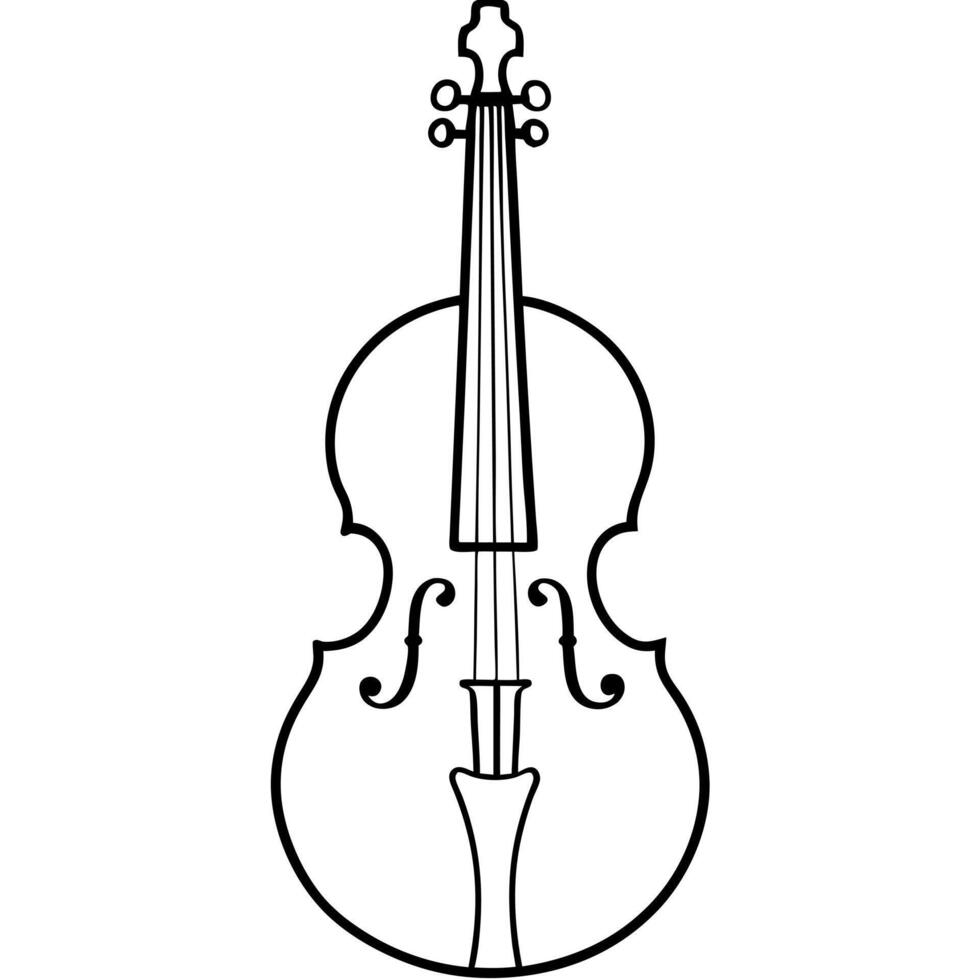 a cello, illustration line art vector