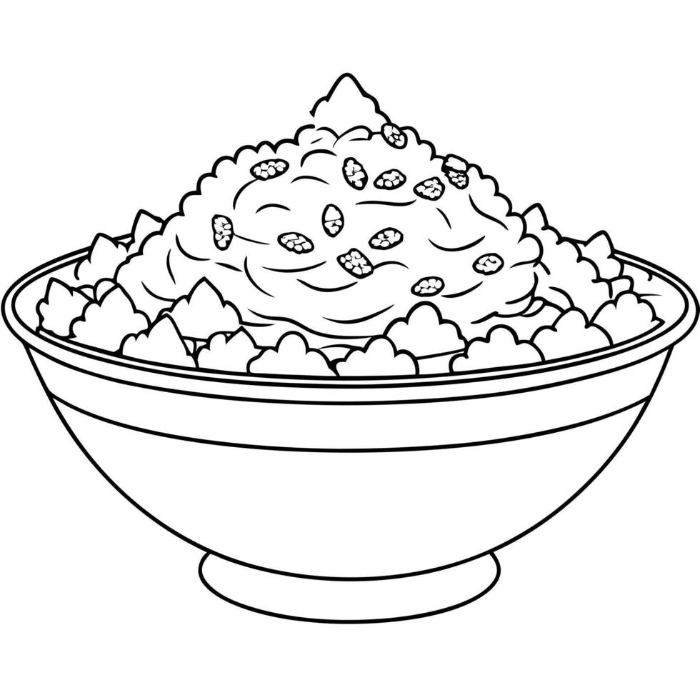 bhel puri, illustration line art vector