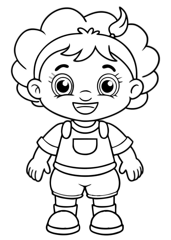 a cute coloring page for toddler, illustration line art vector