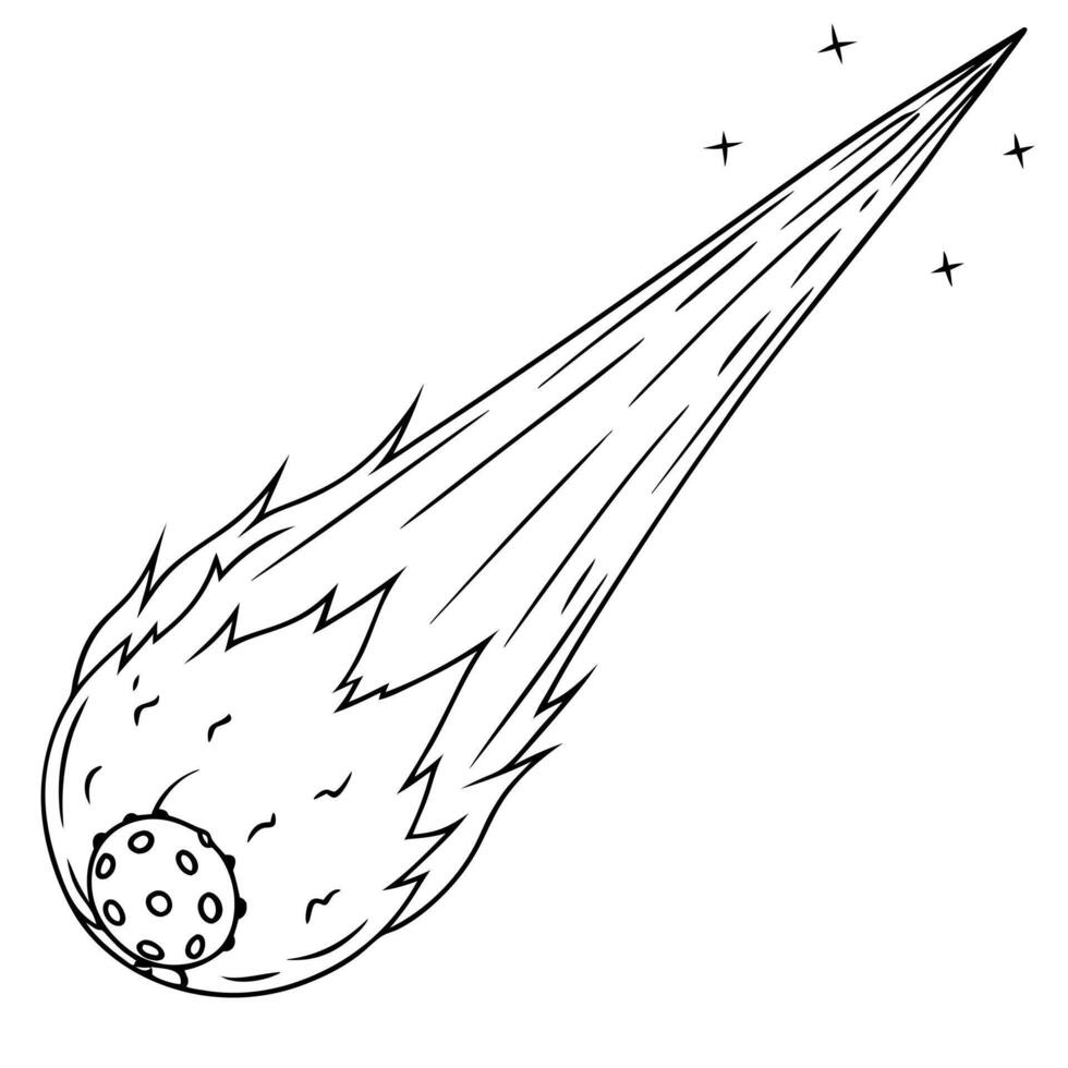meteor, illustration line art vector