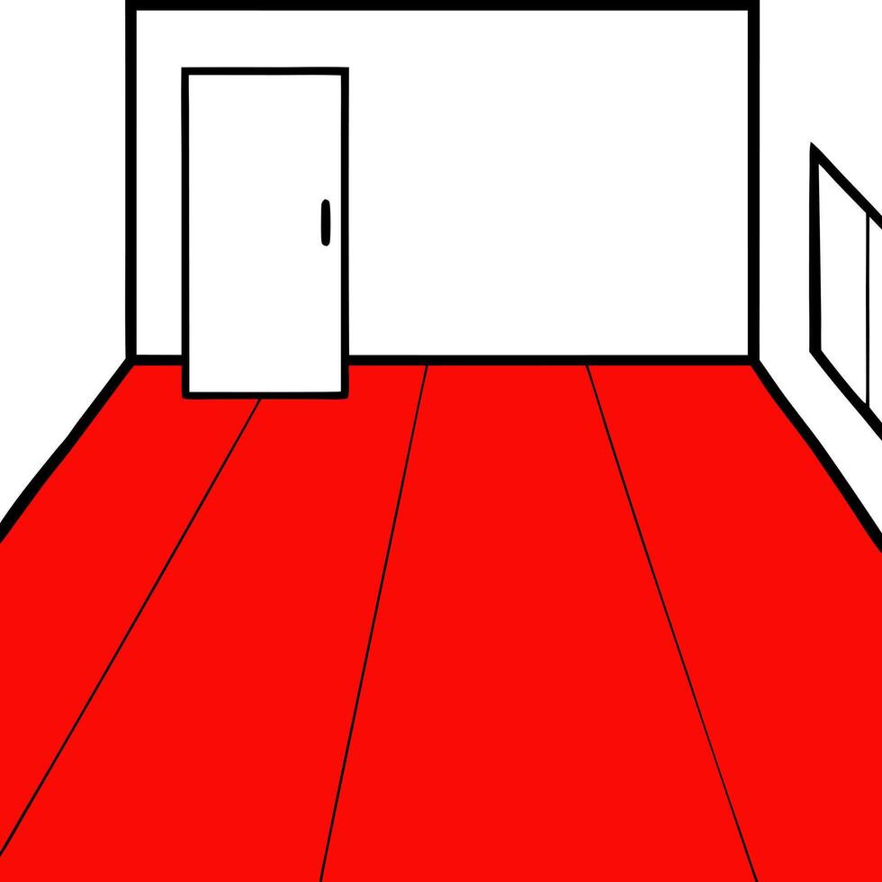 floor rouge of an apartment, illustration line art vector