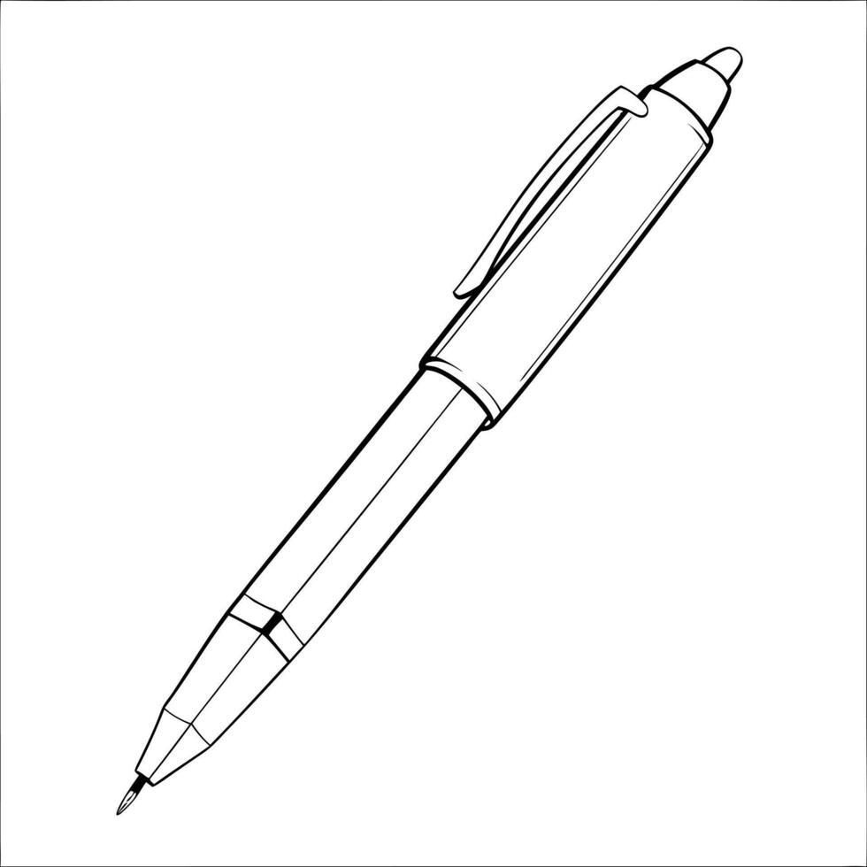 pen, illustration line art vector