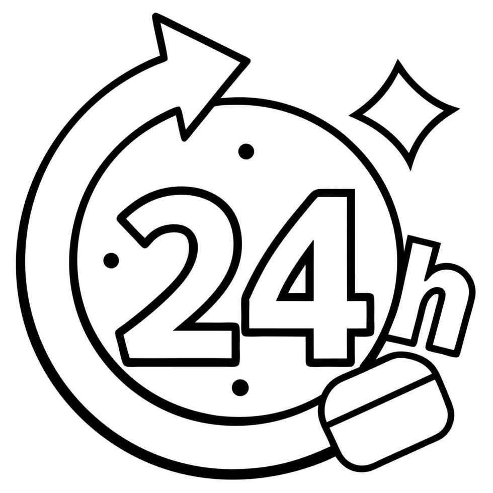 24 horas, illustration line art vector