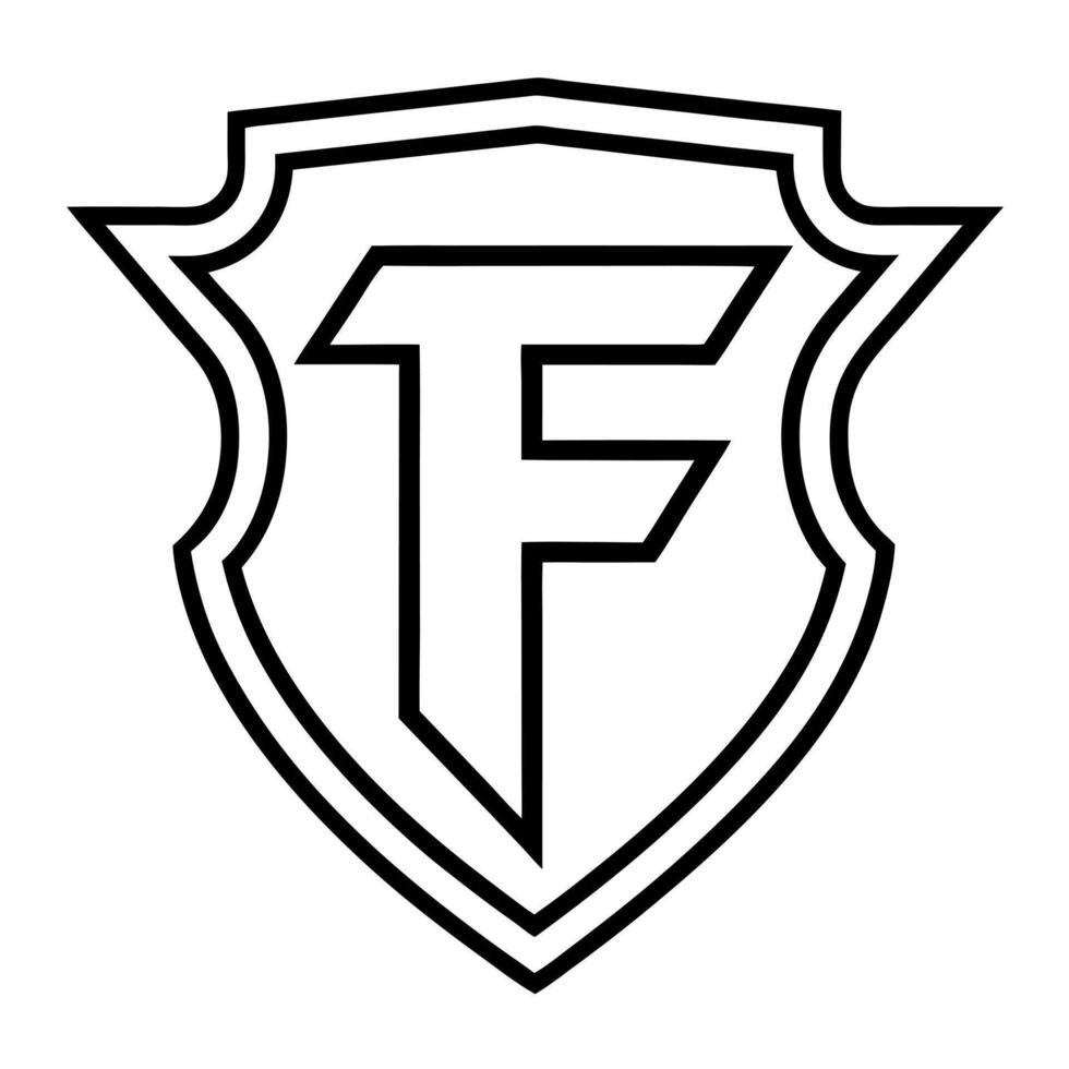 f letter logo, illustration line art vector