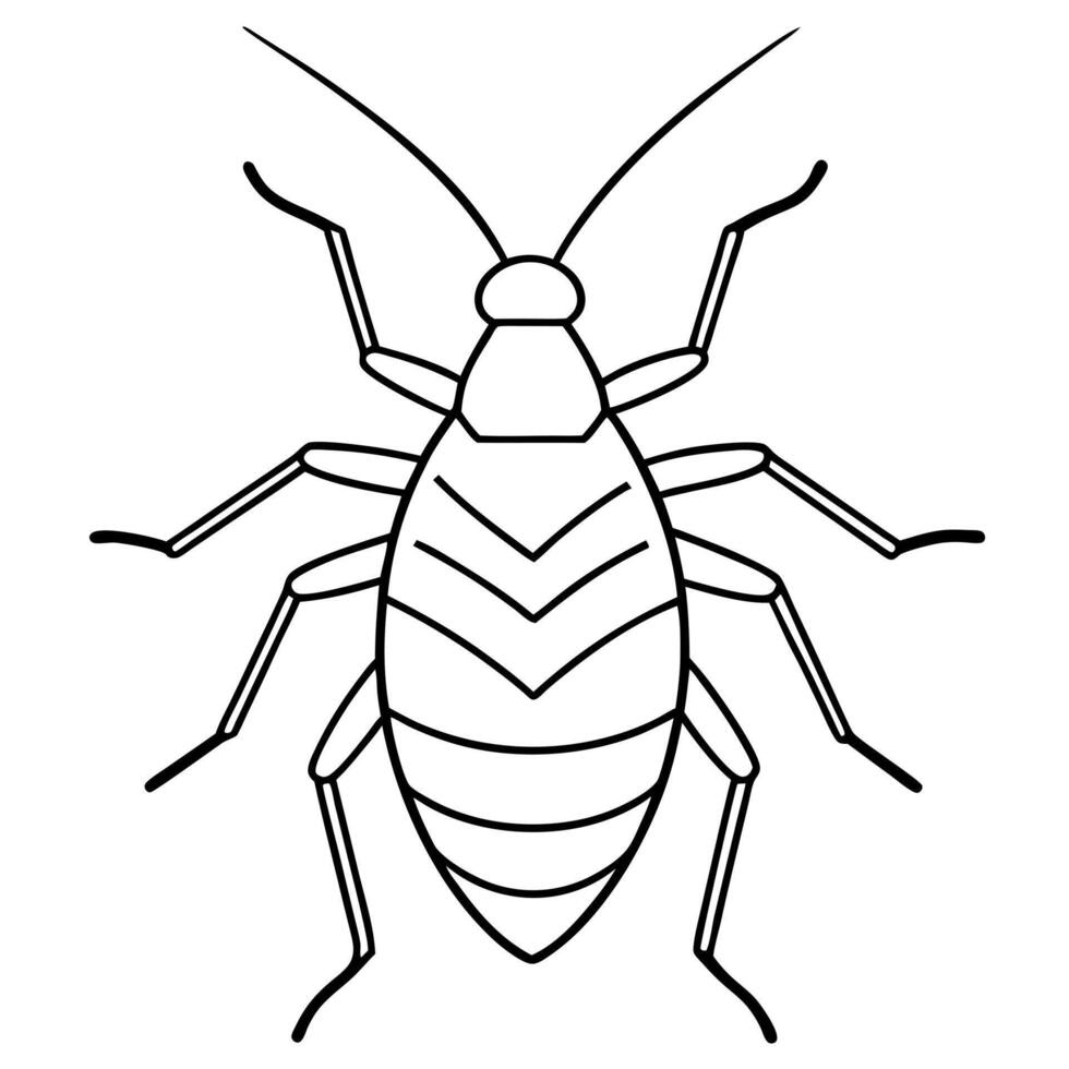 a coloring page of an aphid with no color just black lines, illustration line art vector