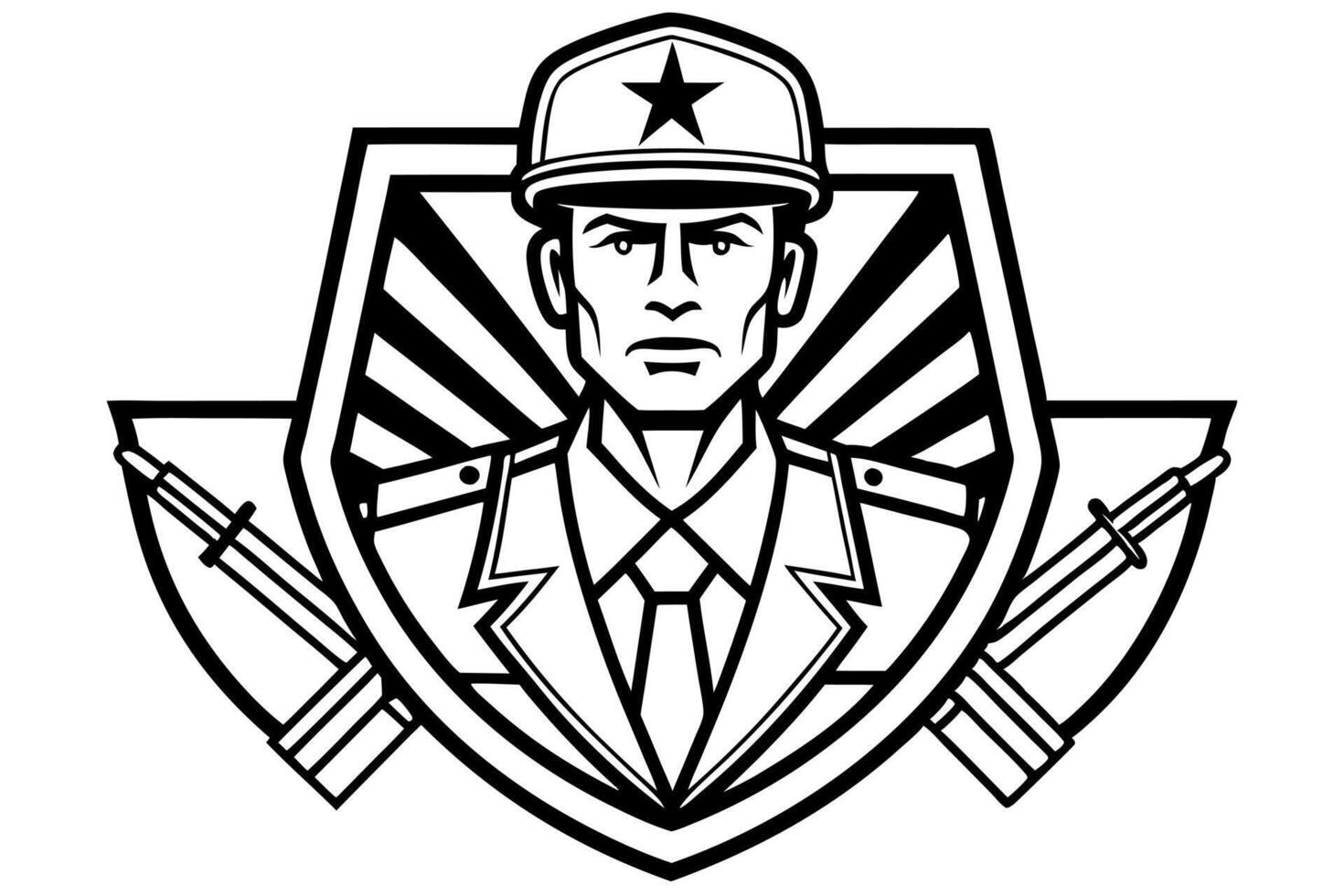 illustration, patriotism, armed forces, is done in a modern style, with clean, straight, vector