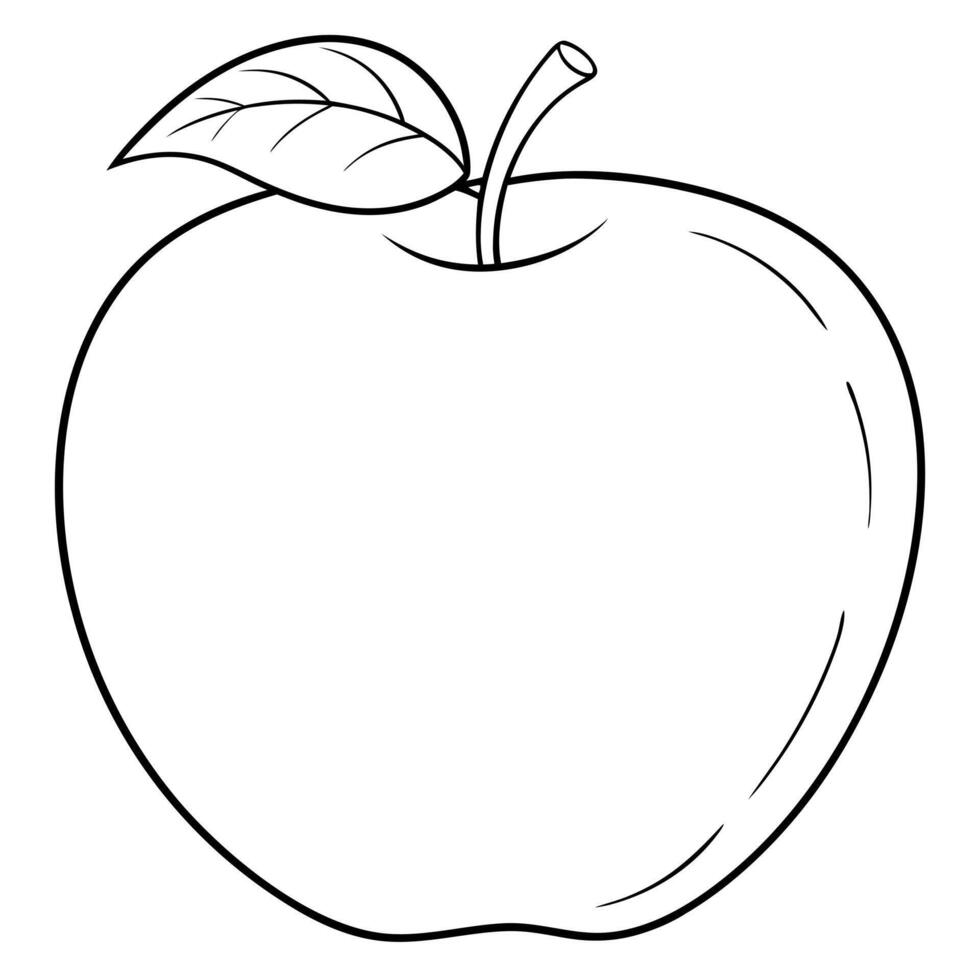 apple coloring book from sketch to colorful reality, illustration line art vector
