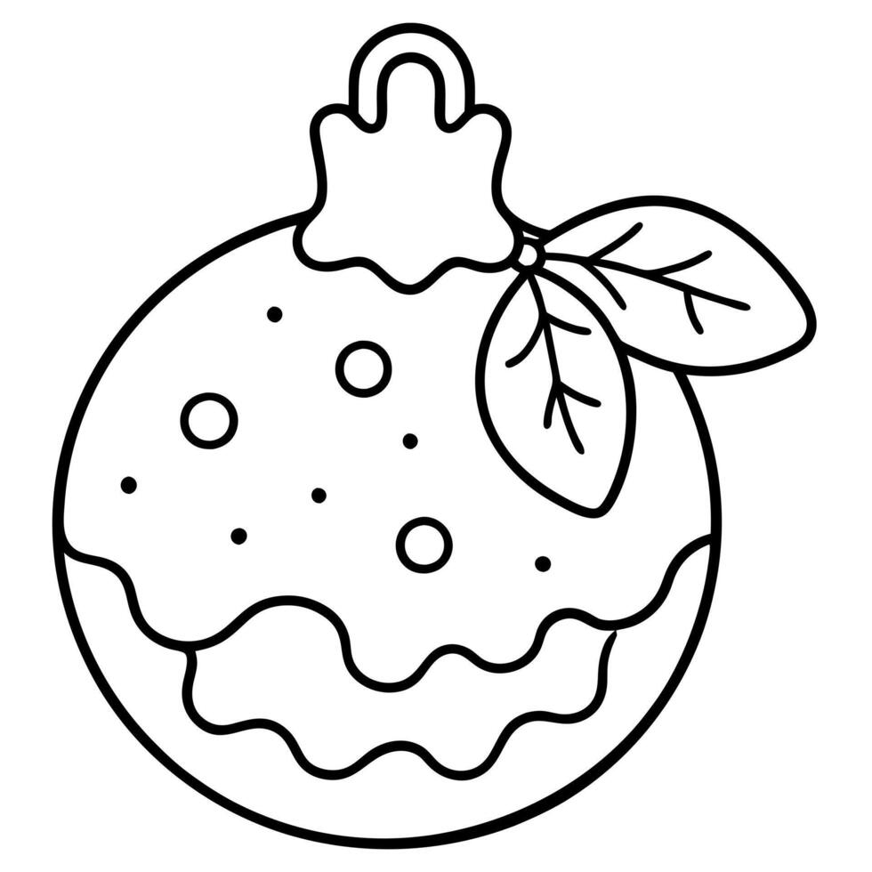 a christmas cookie decorated with icing, illustration line art vector