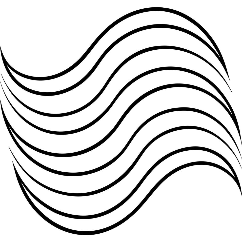 wavy lines, illustration line art vector