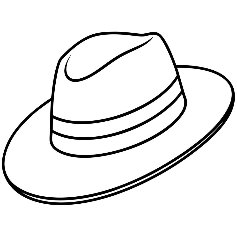 hat, illustration line art vector