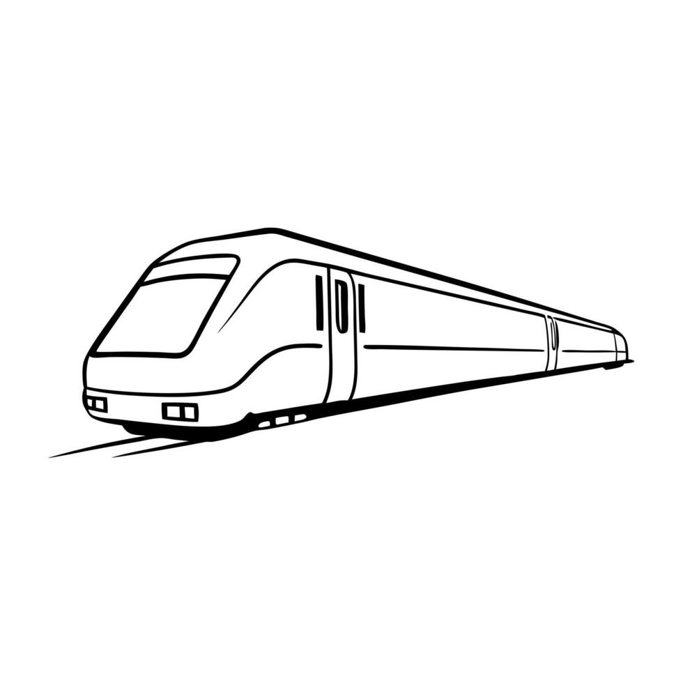 train, illustration line art vector