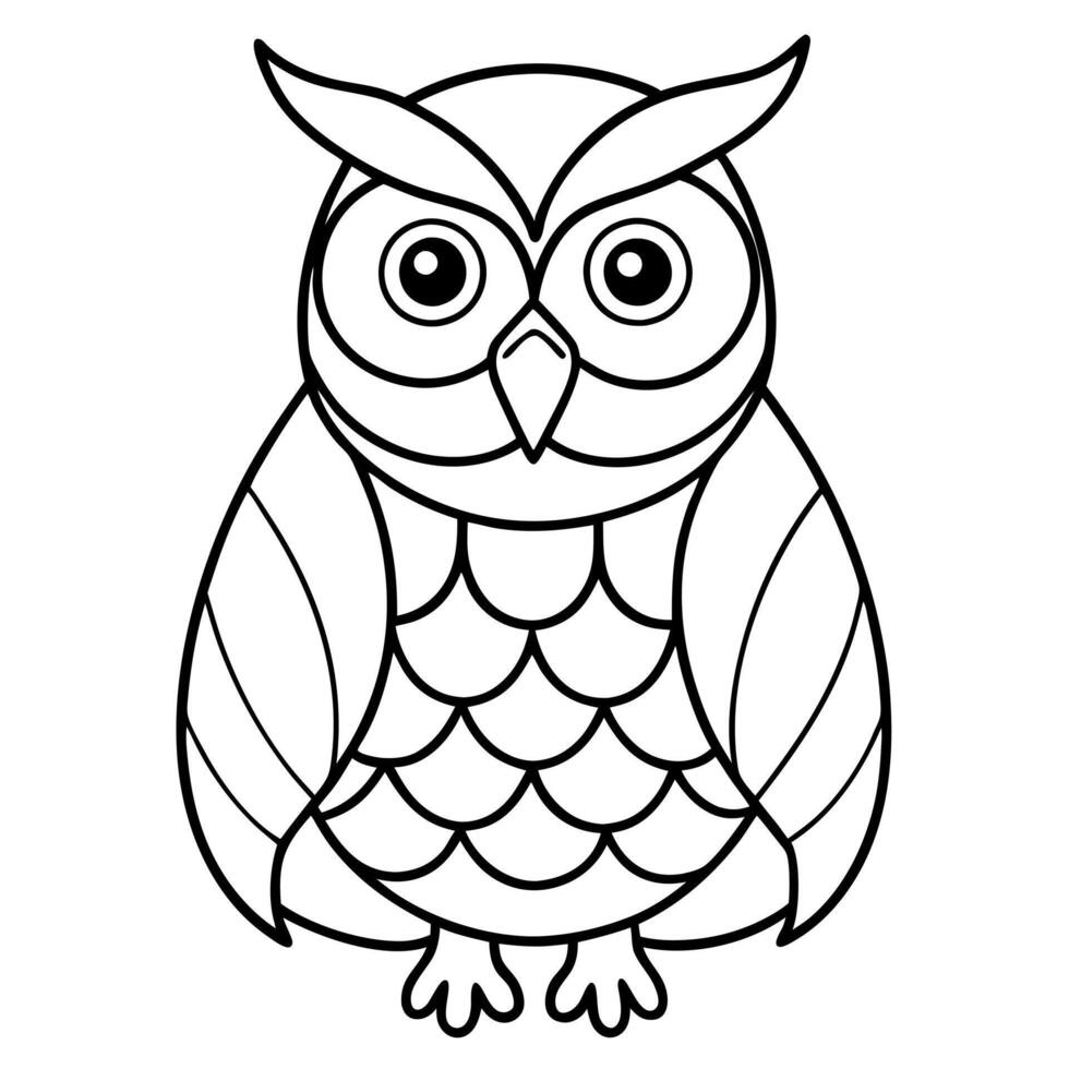 coloring book of owl for adultvector illustration hand drawn zentangle, illustration line vector