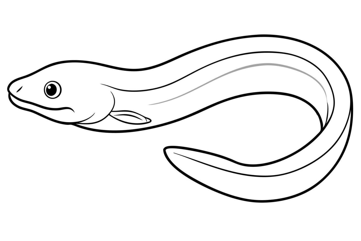 eel partially hidden the eel buries part of its body in the substrate, with only its head or vector