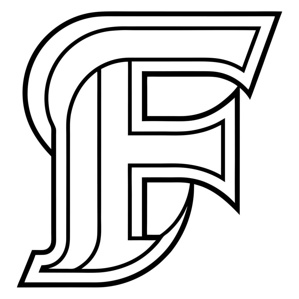 f letter logo, illustration line art vector