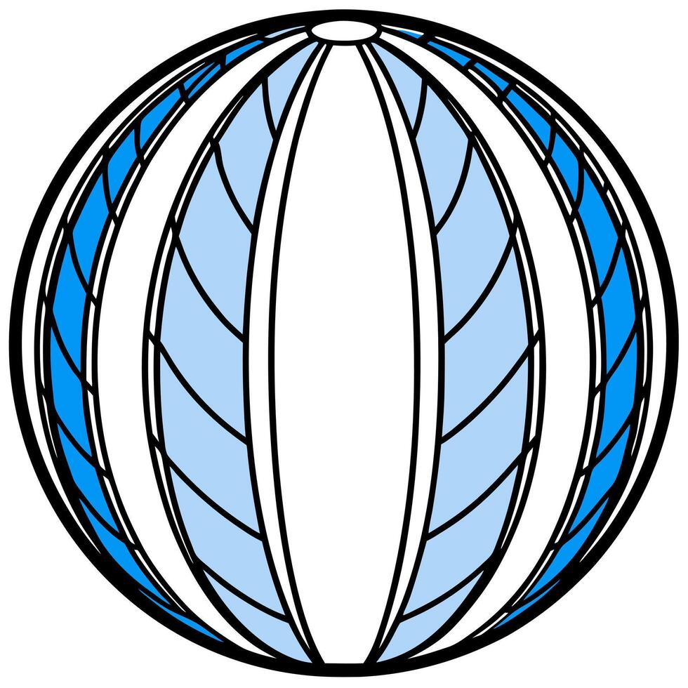 a blue ball with no background, illustration line art vector