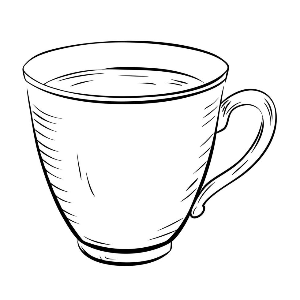 cup, illustration line art vector