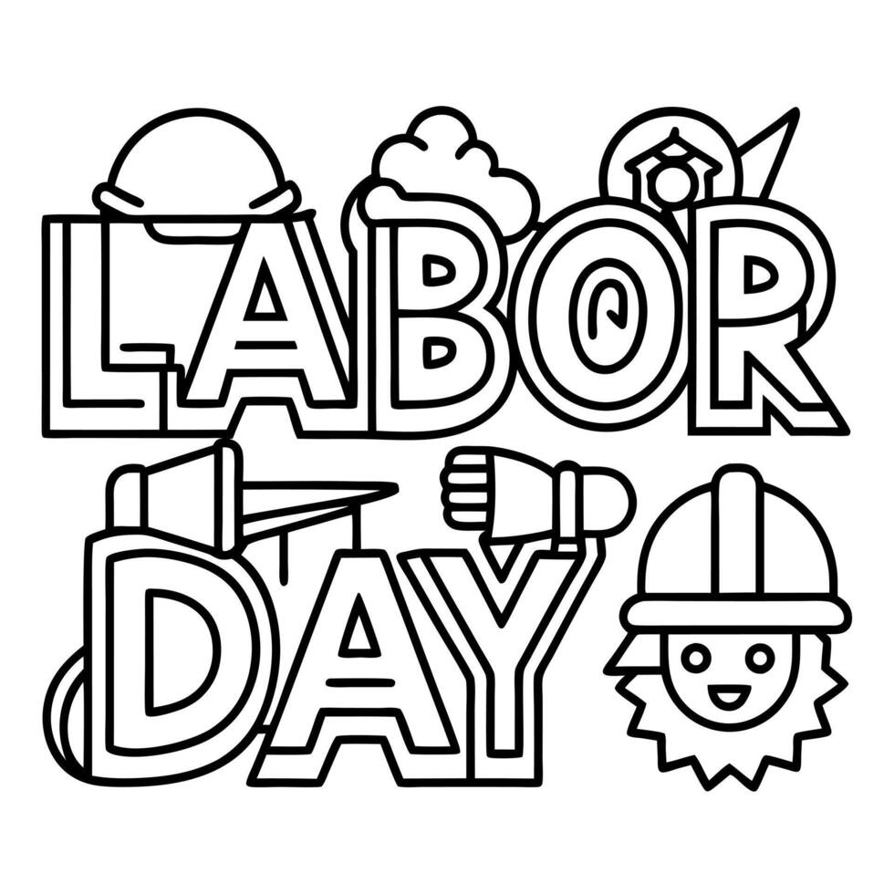 a colorful text labor day design on white background celebrate the labor day holiday and the vector