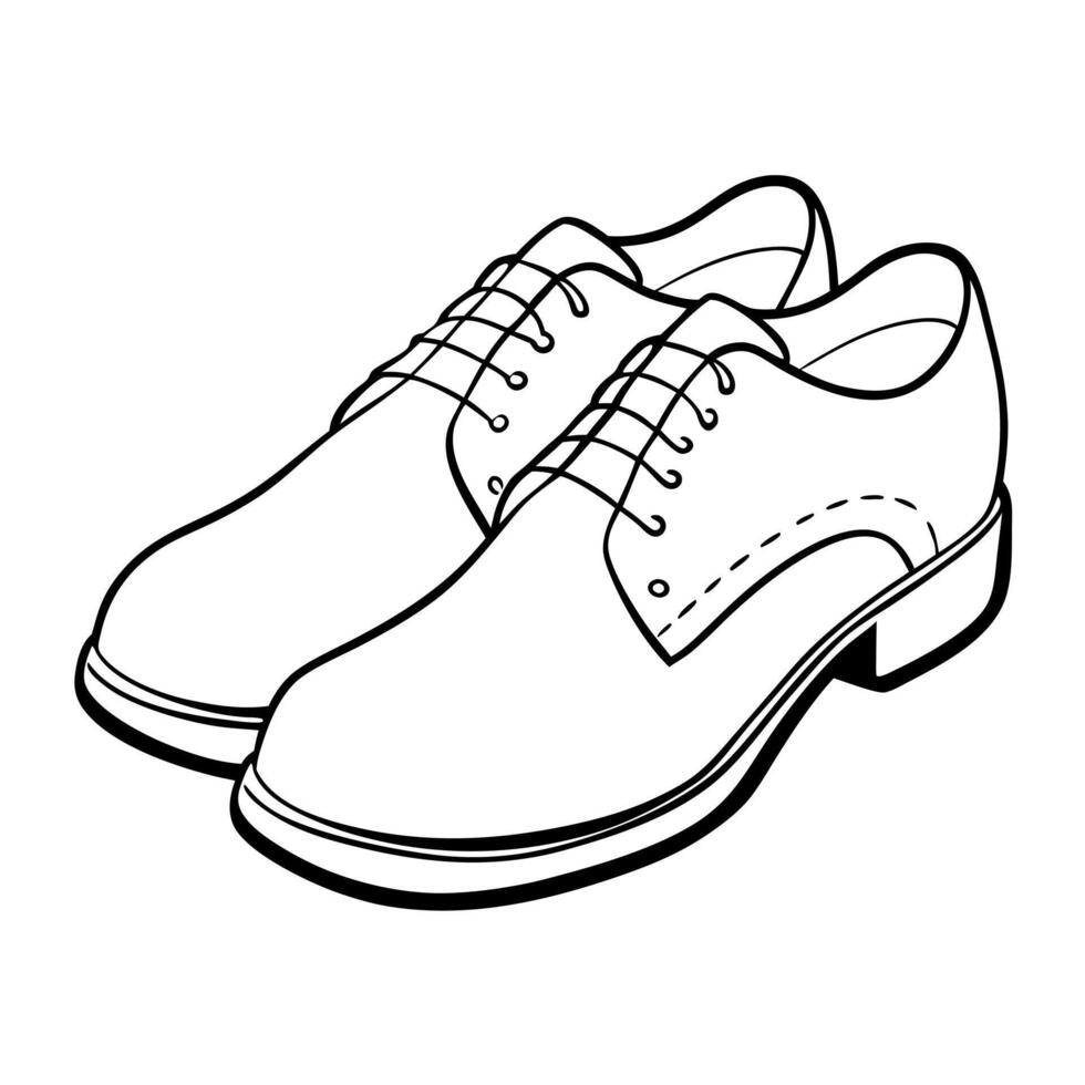chelsea shoes, illustration line art vector