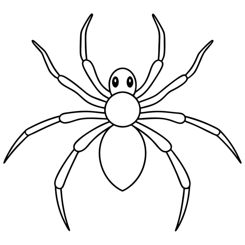 halloween spider, illustration line art vector