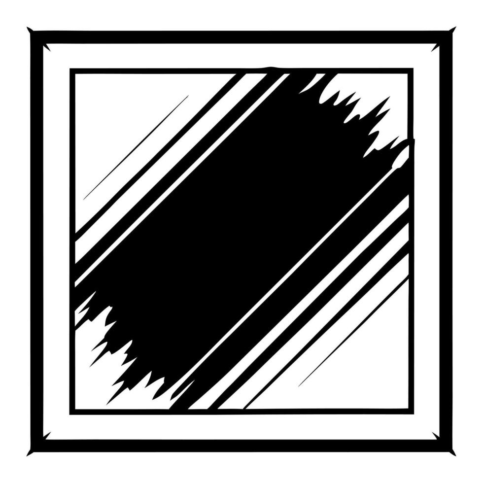 grunge backgrounds set brush black paint ink stroke over square frame grunge background set brush vector