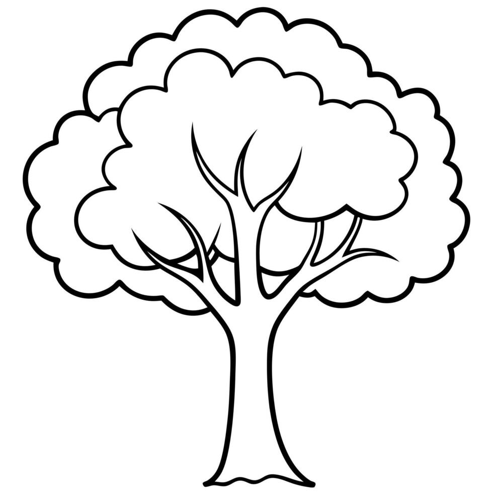 a nice tree, illustration line art vector