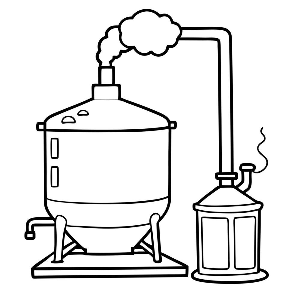 brewing, illustration line art vector