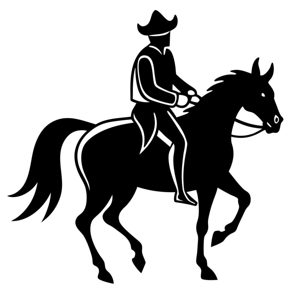 headless horseman riding silhouette design, illustration line art vector