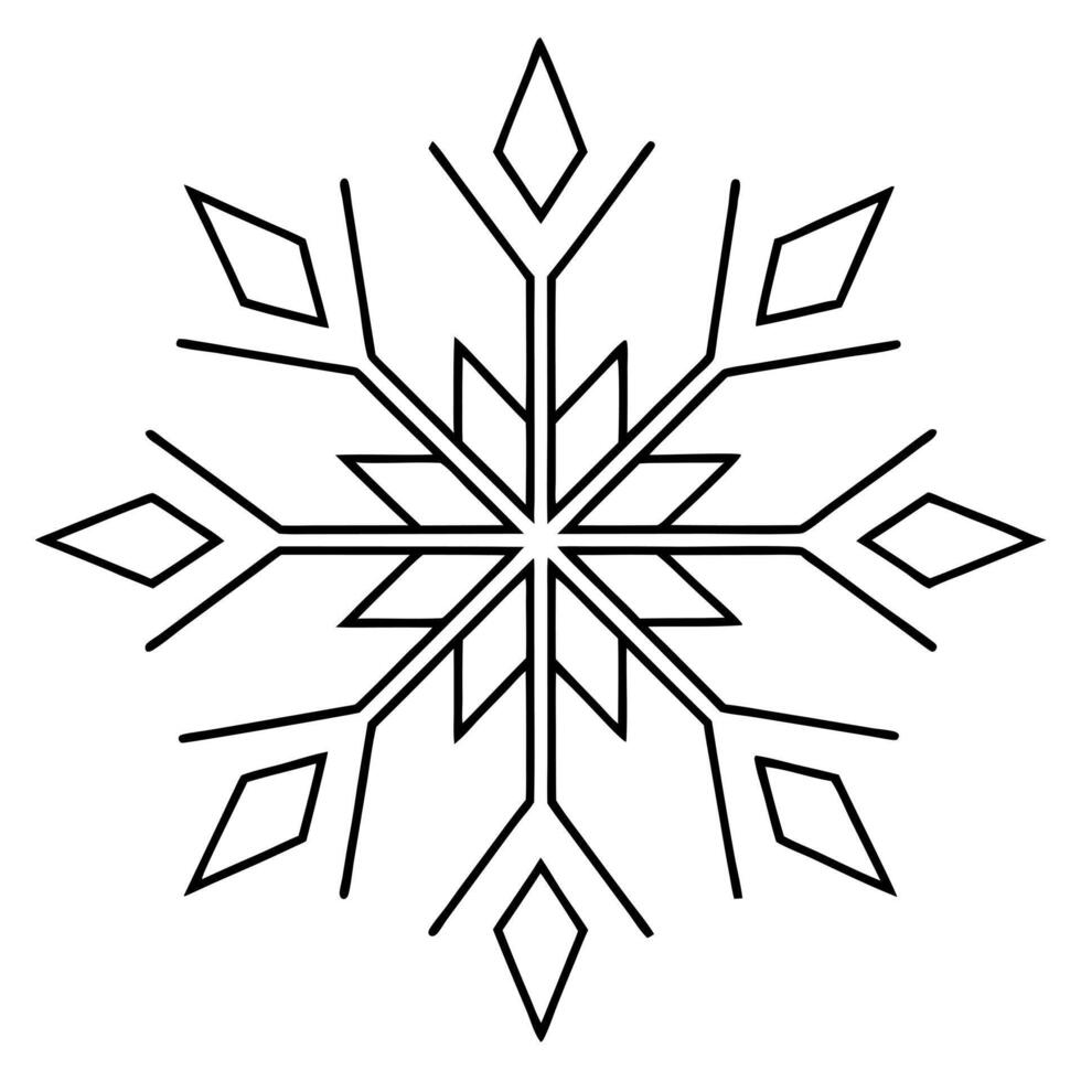 3d rendering of dynamic snowflakes silhouette line art, illustration line art vector