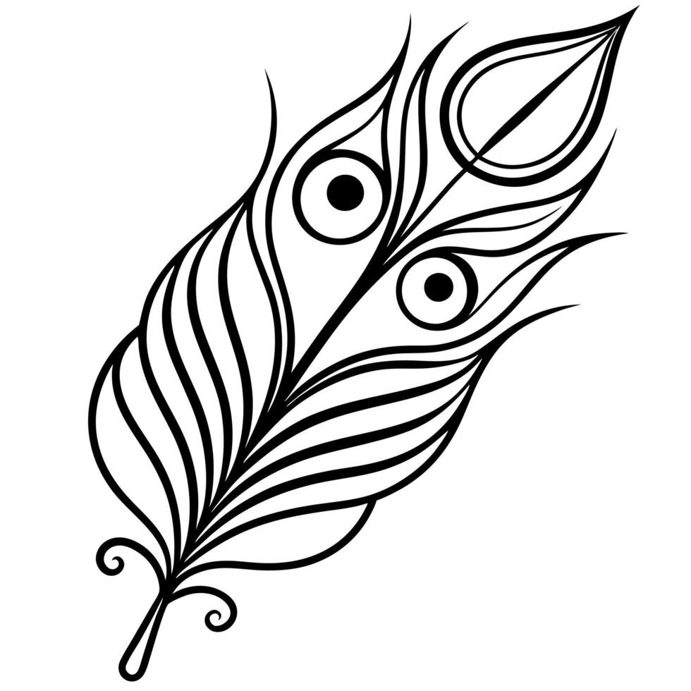 a detailed icon of a peacock feather, with flowing lines and vibrant patterns, vector