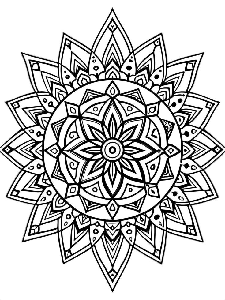 perfect and detailed scandinavian mandala that blends complex geometric patterns with traditional vector