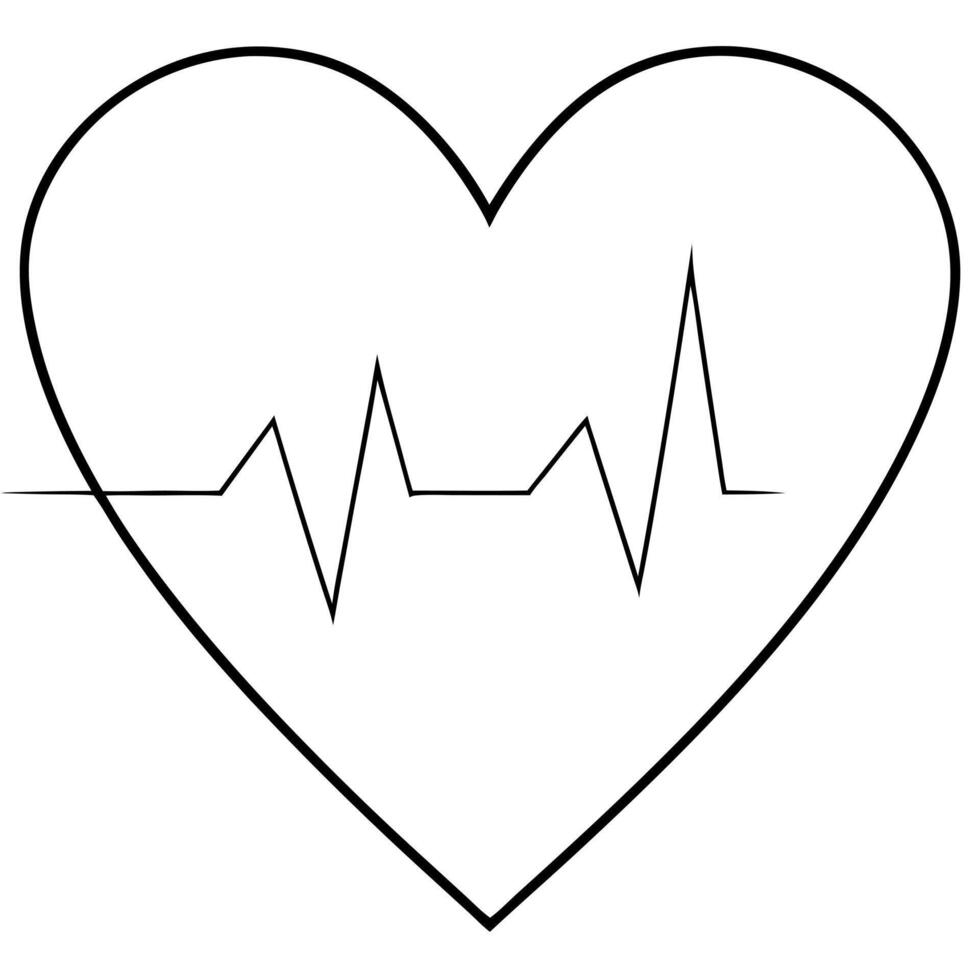 ekg, illustration line art vector