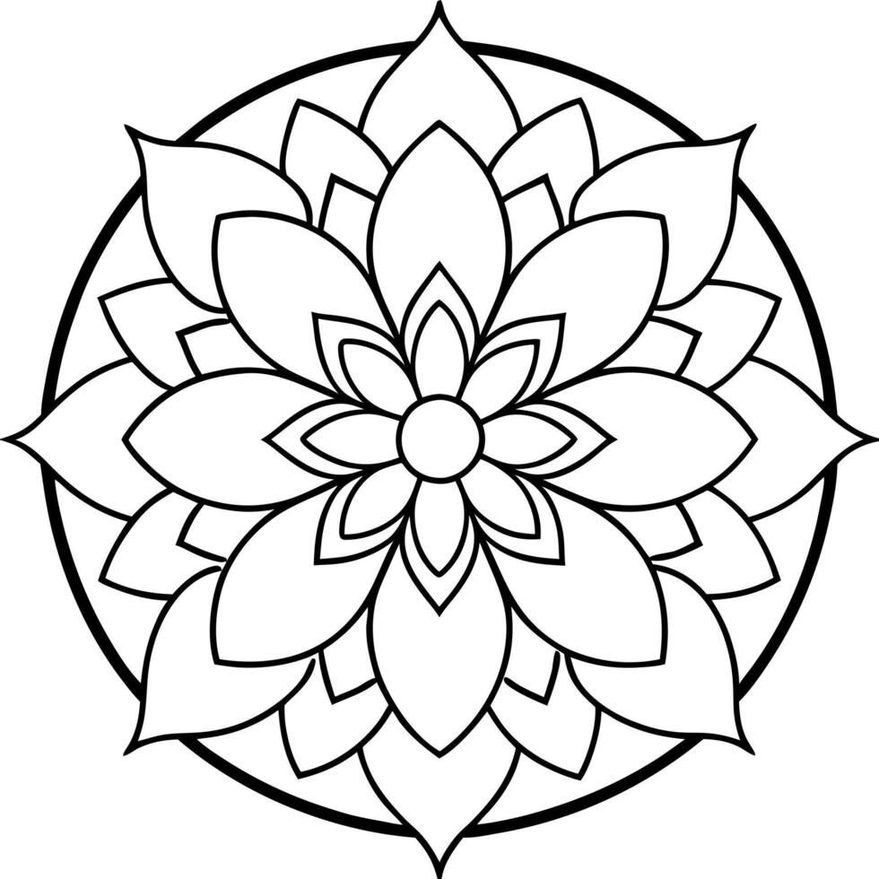 circular pattern in form of mandala with lotus flower for henna, mehndi, tattoo, decoration, vector