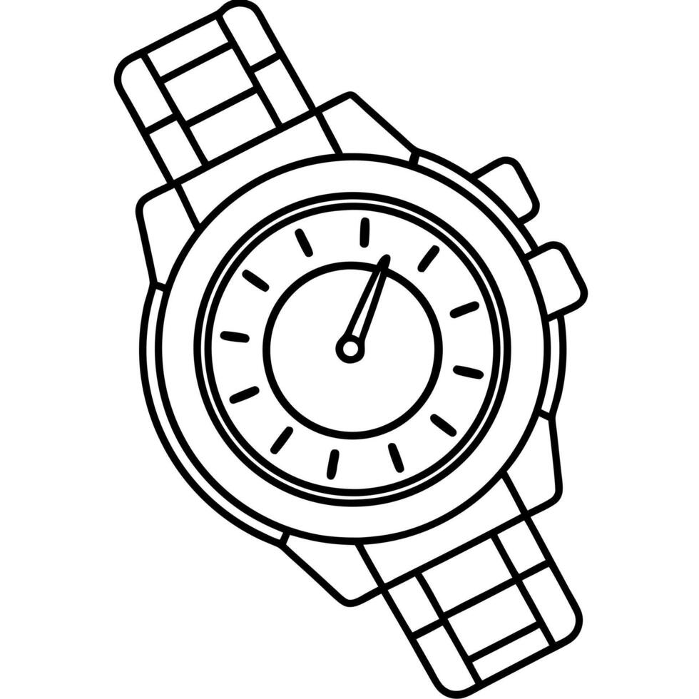 wrist watch, illustration line art vector