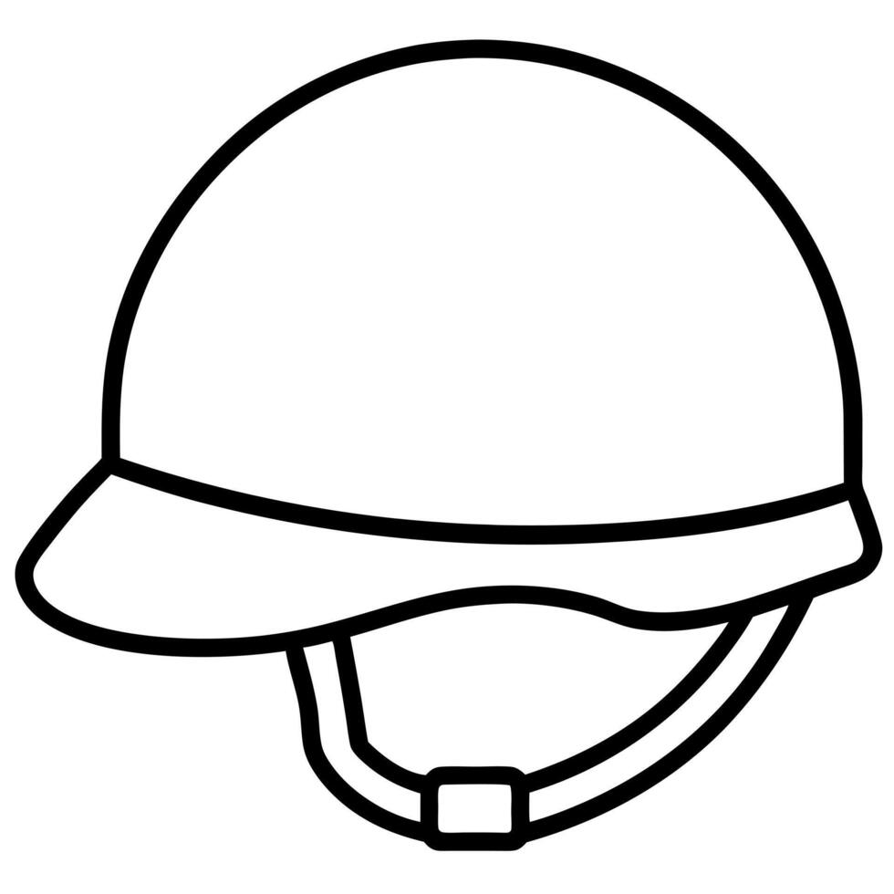 military helmet in white background, illustration line art vector