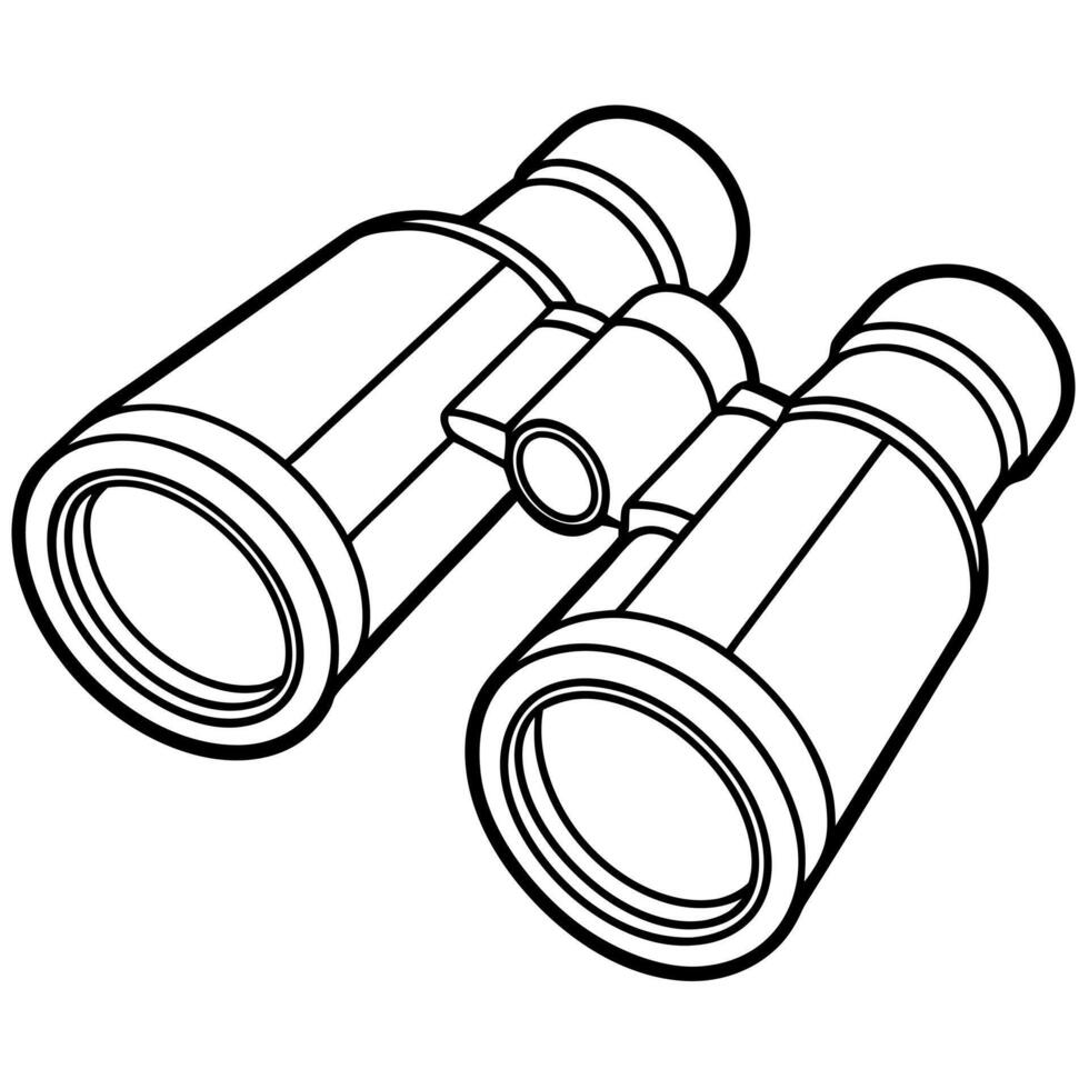 binoculares, illustration line art vector