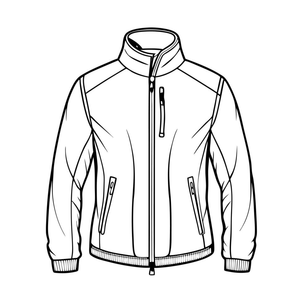 softshell - jacket, illustration line art vector