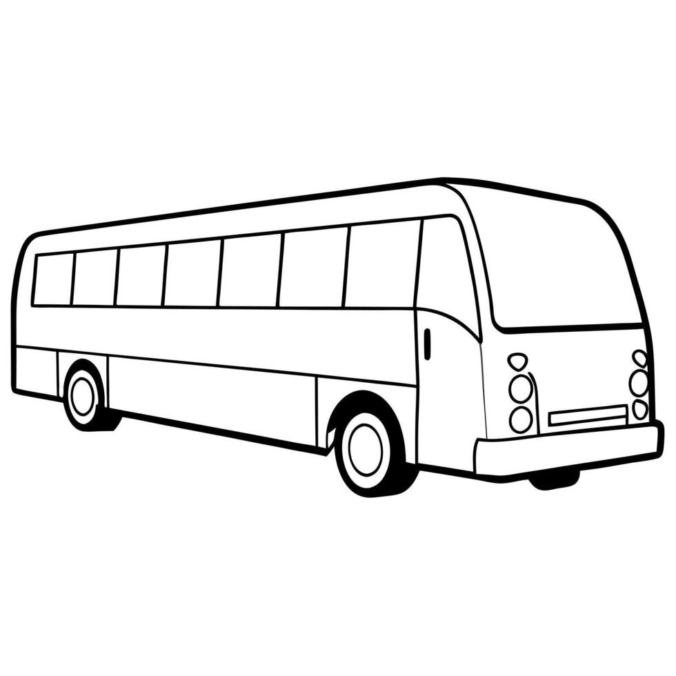 autobus visto di profilo, illustration line art vector