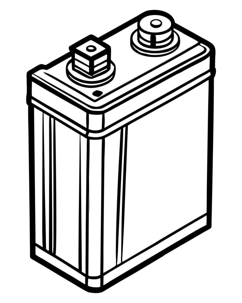 a batterry, illustration line art vector