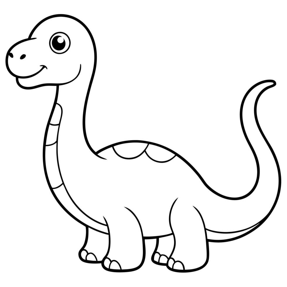 cute dinosaur coloring page amargasaurus, illustration line art vector