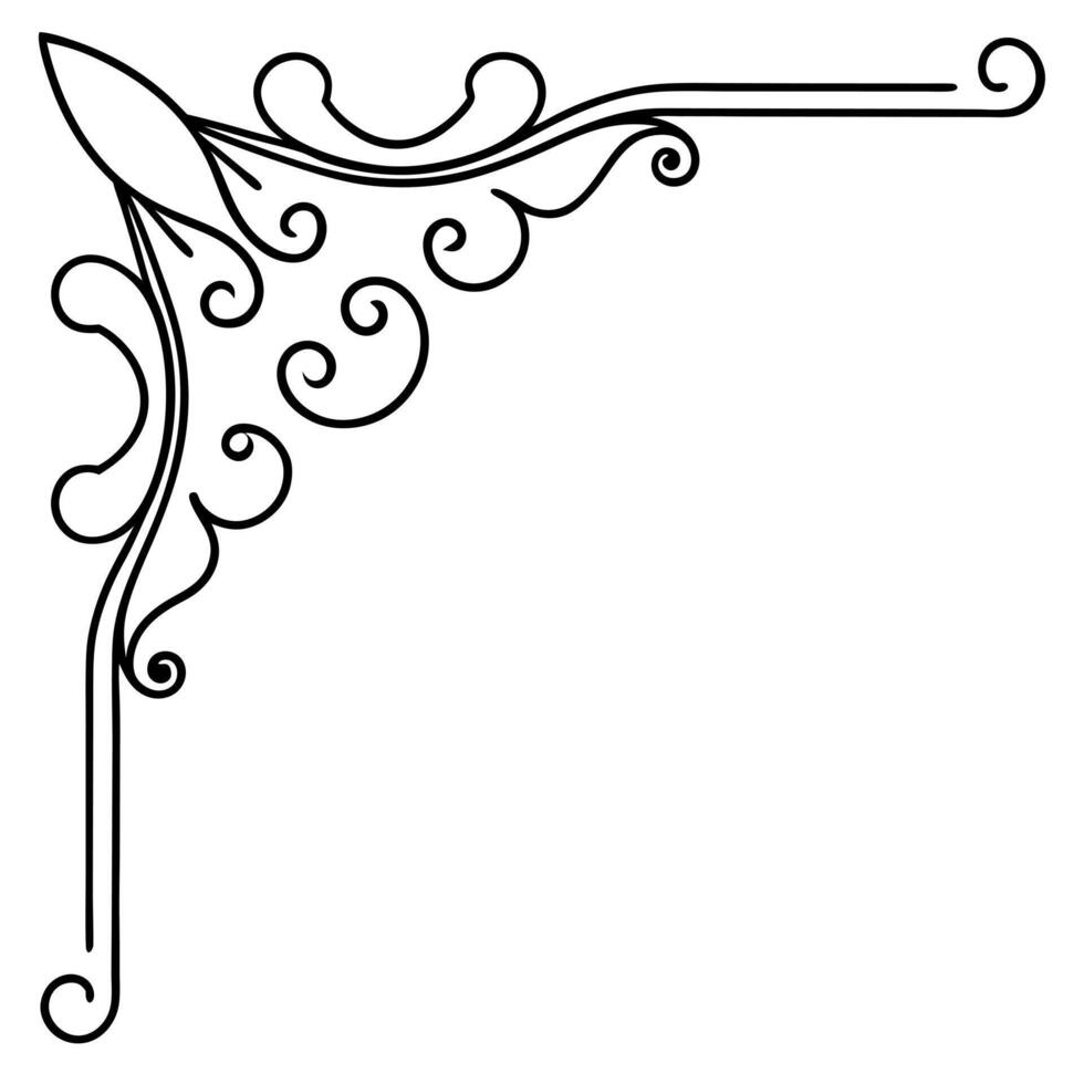 decorative corner divider, illustration line art vector