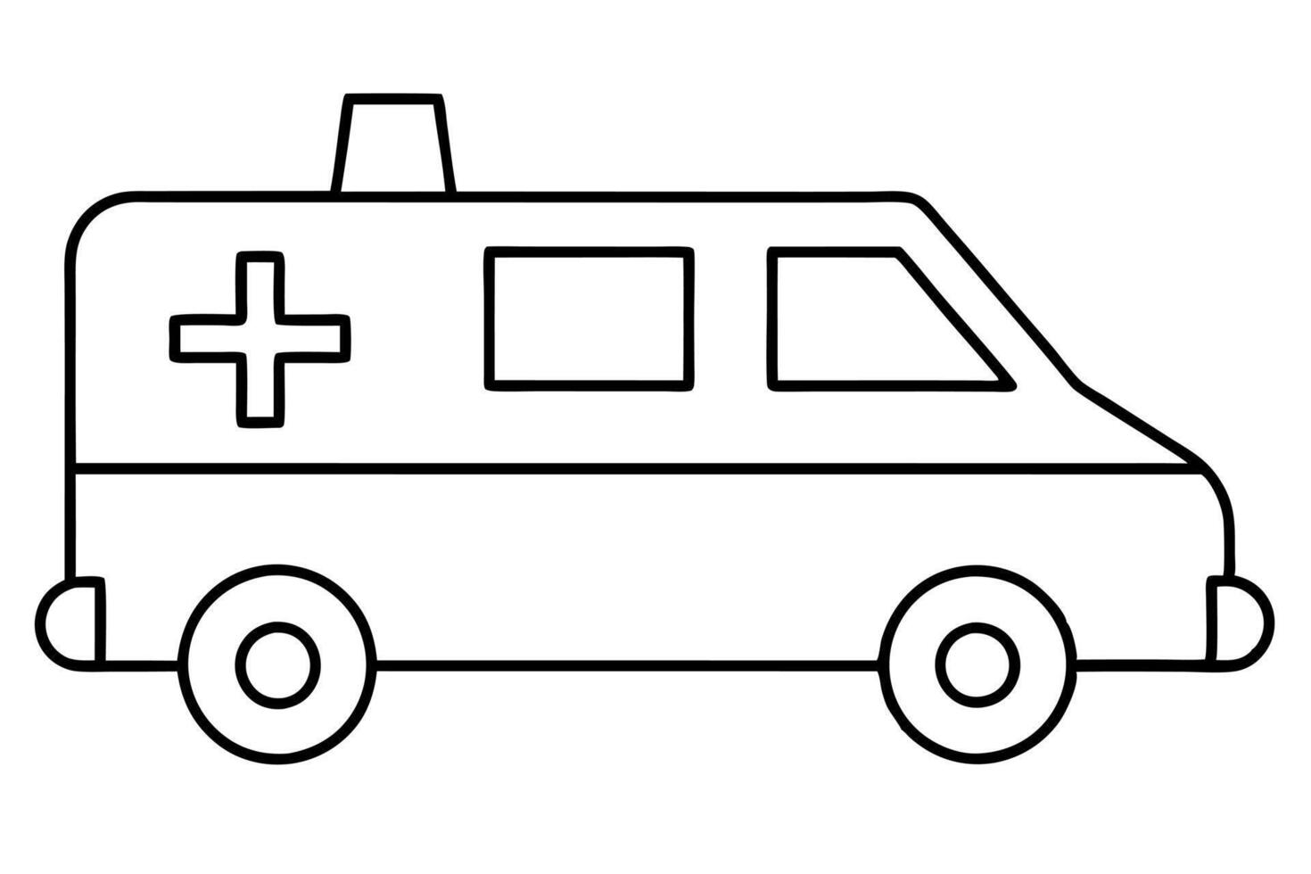 ambulance line art illustration, illustration line art vector