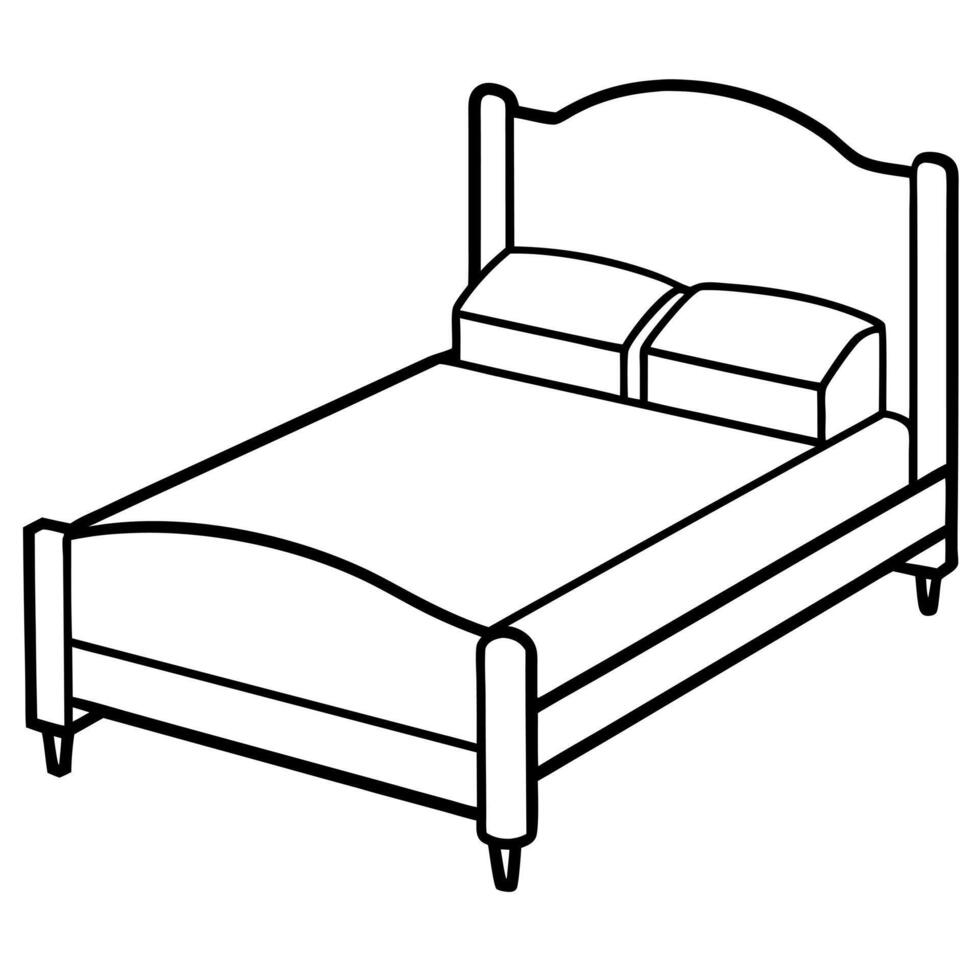 bed, illustration line art vector