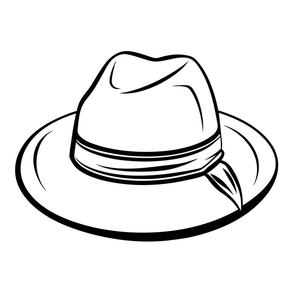 hat, illustration line art vector