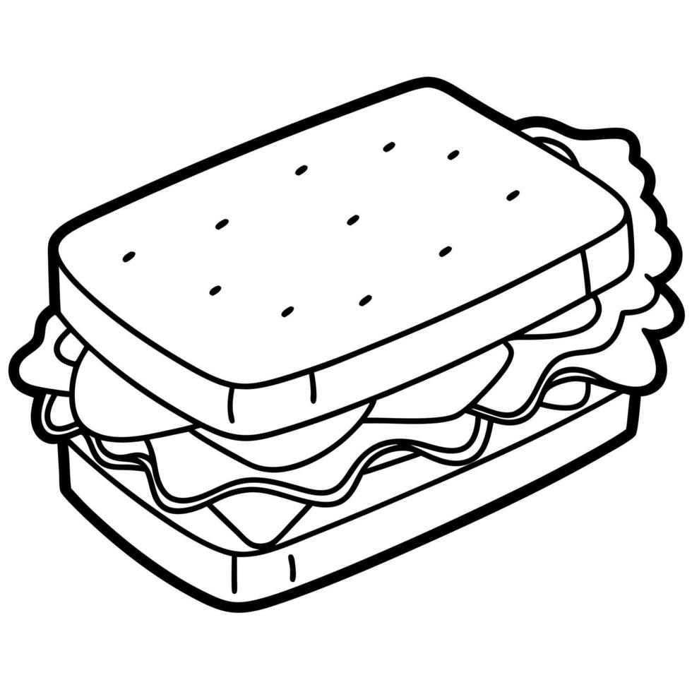 blt sandwich, illustration line art vector